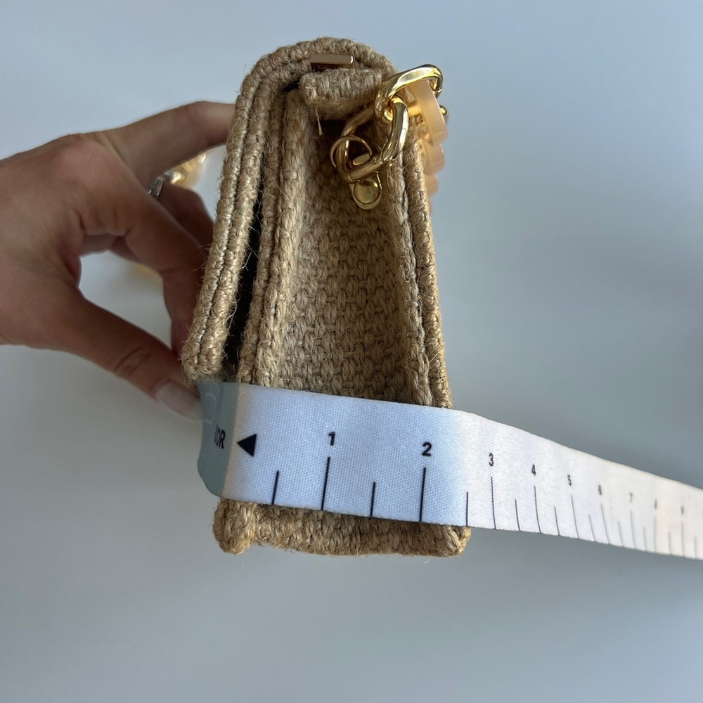 Dior Beige Woven Shoulder Bag with Acrylic Chain - Picture 9 of 16